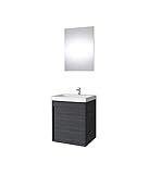 waschtisch spiegel badmoebel set 50cm fuer badezimmer wc anthrazit