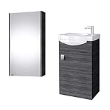 planetmoebel badmoebel set gaeste wc waschtischunterschrank keramikwaschbecken spiegelschrank 40cm anthrazit