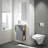 gaeste wc badmoebel set wt waschbecken mit unterschrank in weiss oder anthrazit design spiegel wandbefestigung