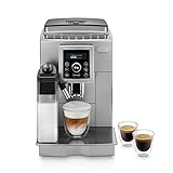 delonghi ecam 23 466 s kaffeevollautomat mit lattecrema milchsystem cappuccino und espresso auf knopfdruck digitaldisplay mit klartext 2 tassen funktion grosser 18 liter wassertank silber