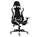 caro moebel gaming stuhl boost in schwarz weiss ergonomischer drehstuhl mit stoffbezug racer racing buerostuhl mit verstellbaren armlehnen