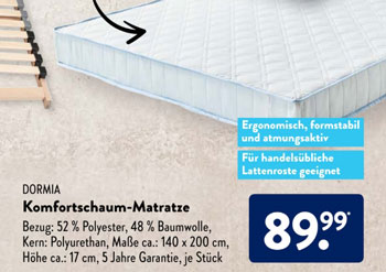 ALDI Süd Matratze im September 2025/2026