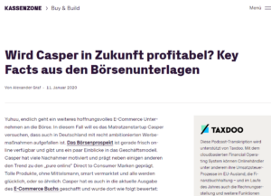Wird Matratzenhersteller CASPER profitabel?