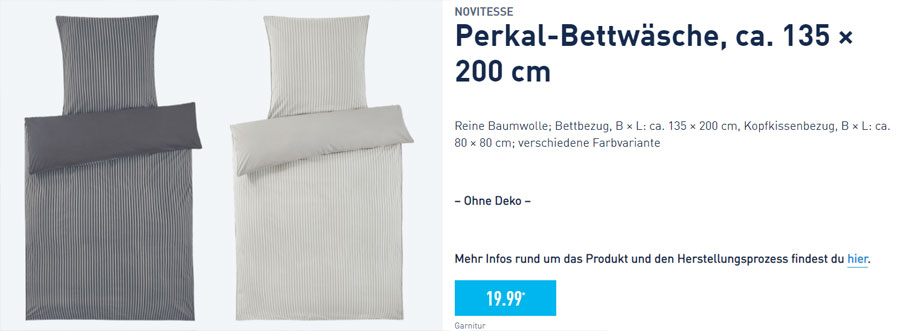 ALDI Nord und Süd Bettwäsche Perkal ab Januar 2026 ALDI Nord und Süd Bettwäsche Perkal ab Januar 2026