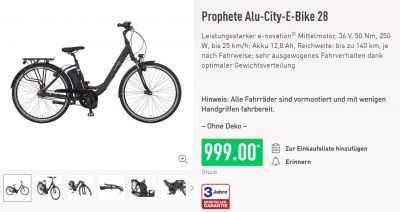 ALDI Nord Elektro Fahrrad von Prophete