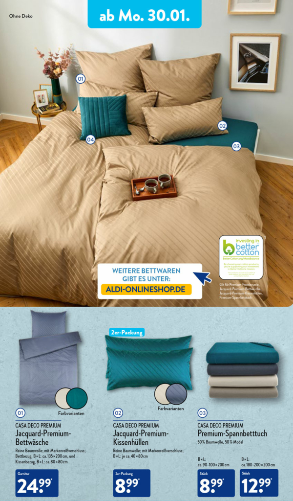 ALDI Nord Jacquard-Premium-Bettwäsche ab 30. Januar 2026