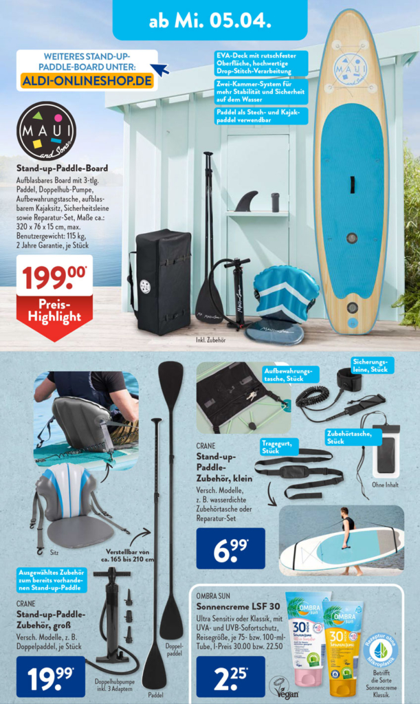 CRANE StandupPaddleboardSet 🏄‍♂️ bei ALDI Nord für nur 129