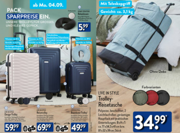 ALDI Nord Koffer und Reisetrolley Angebote ab 4.9.2023