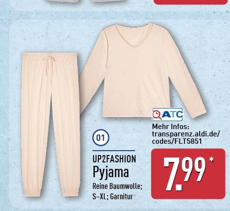 UP2FASHION Pyjama Angebot ab Donnerstag, dem 01. October 2026