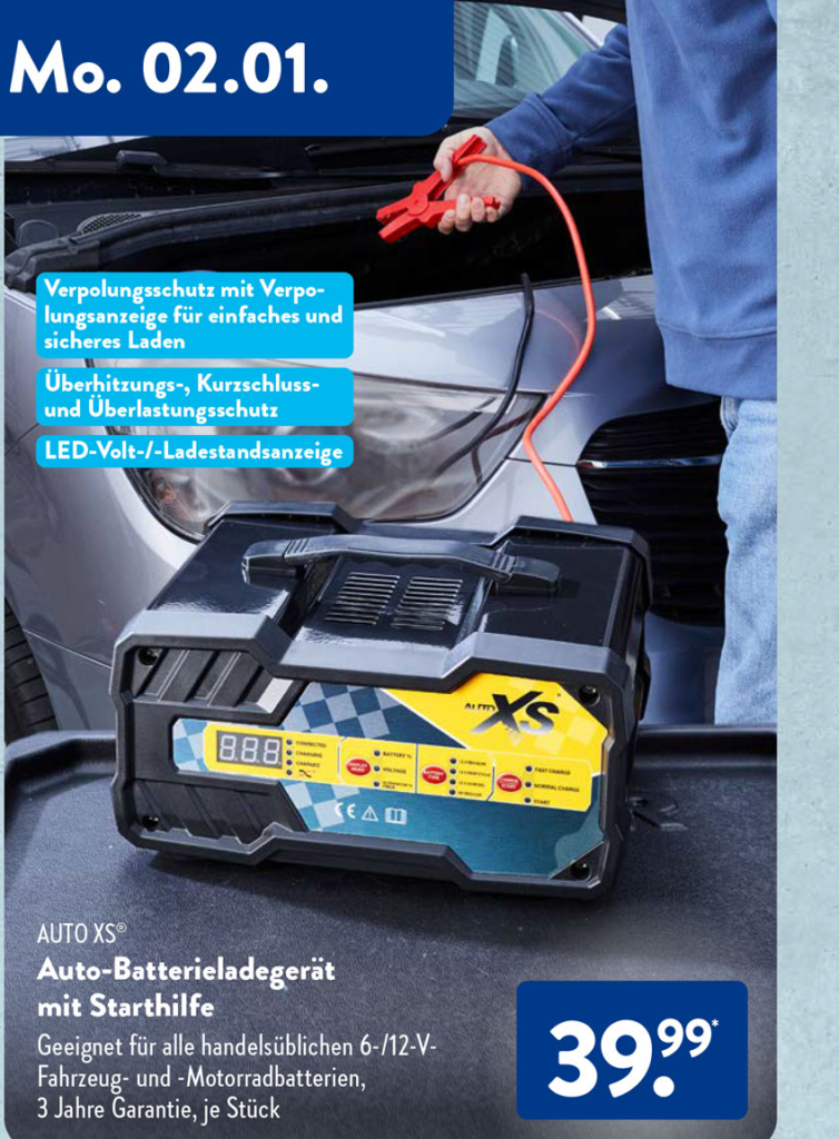 Auto-Batterieladegerät mit Starthilfe von AUTO XS®