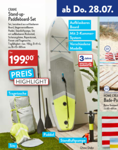ALDI Nord Stand-up-Paddleboard-Set von CRANE ab 28. Juli 2022