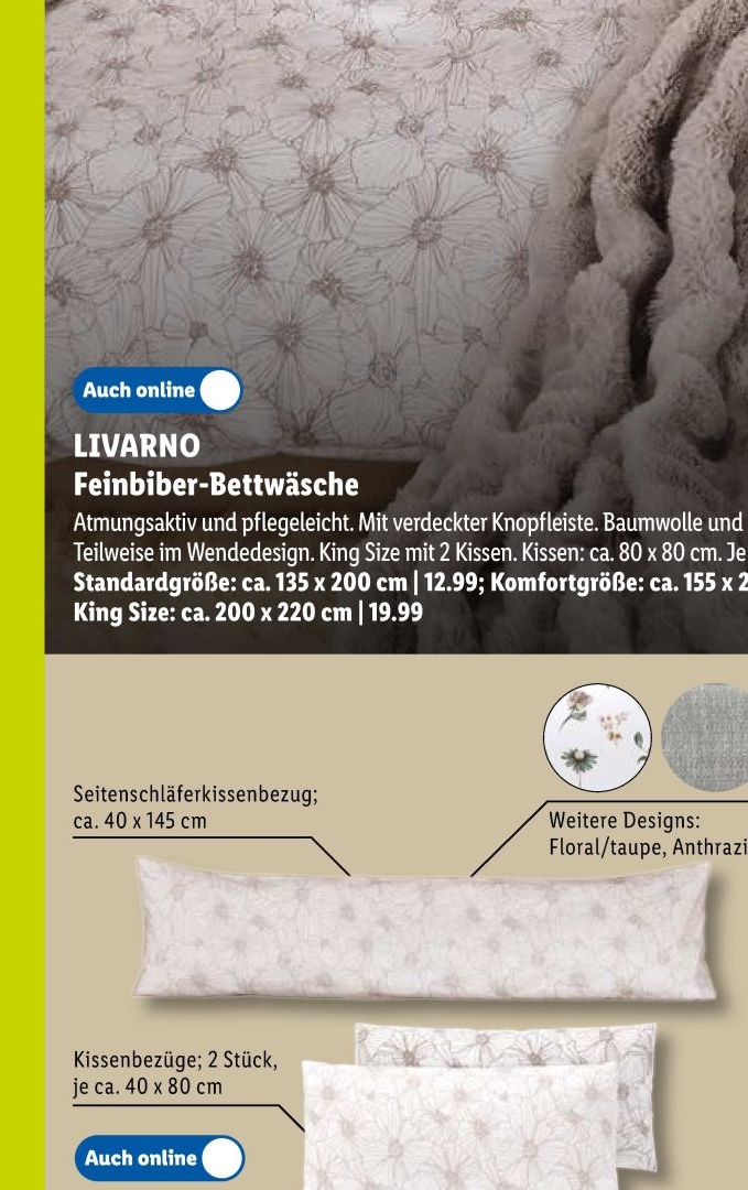 LIVARNO Feinbiber-Bettwäsche 135 x 200 cm Angebot ab Montag, dem 28. September 2026