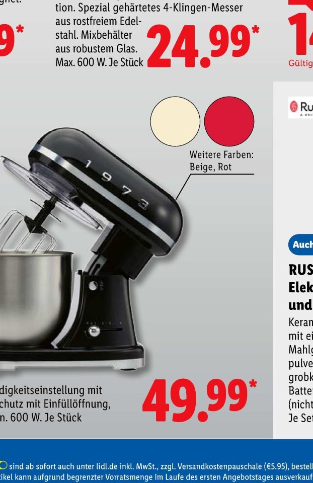 SILVERCREST Küchenmaschine SKML 600 D2 ab 21.09.2026 für 49,99 € bei Lidl