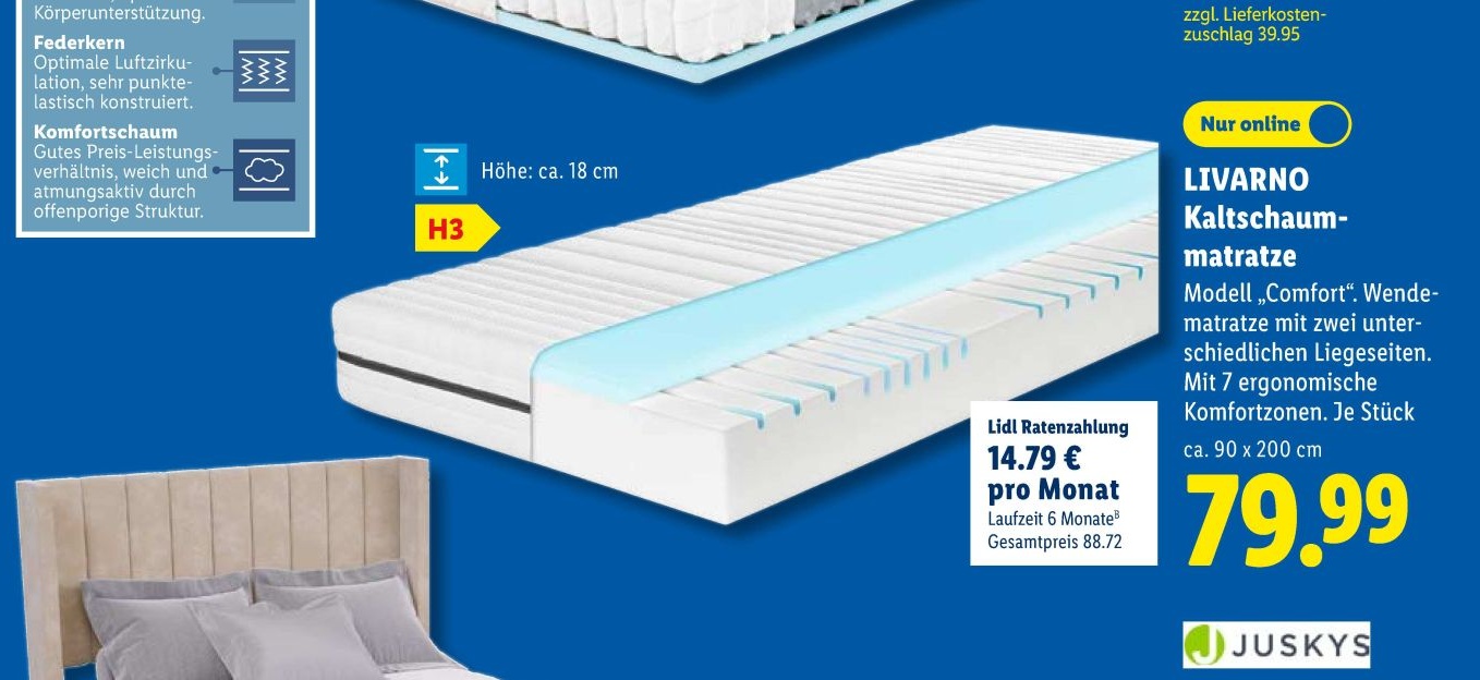 LIVARNO 7-Zonen-Kaltschaummatratze Angebot ab Montag, dem 21. September 2026