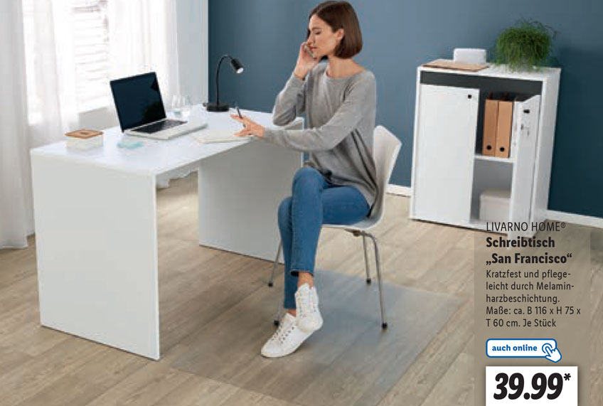 Lidl Schreibtisch für Kinder und HomeOffice ab 19. Mai 2022 im Angebot